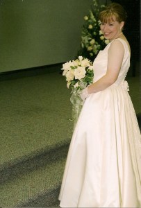 Heather on her wedding day