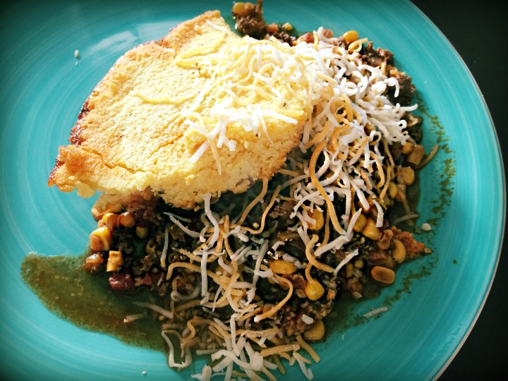 Cornbread-Chili Casserole Plated