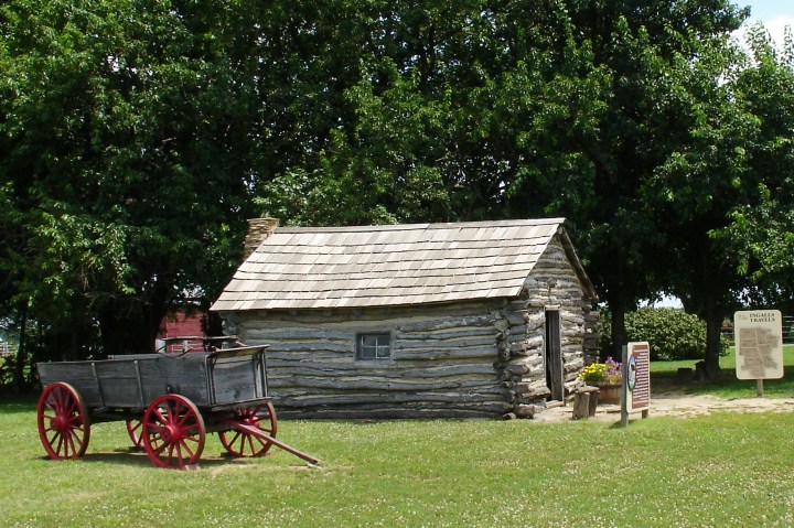Little House on the Prairie side view with wagon