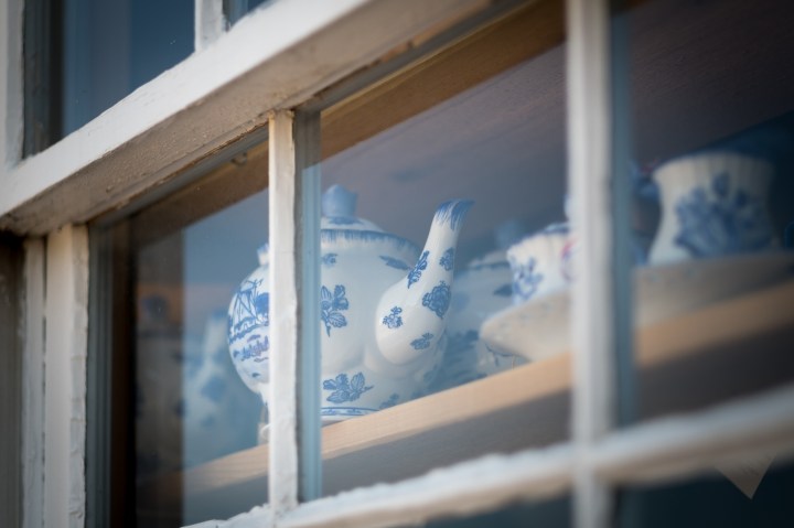 Delftware in a window