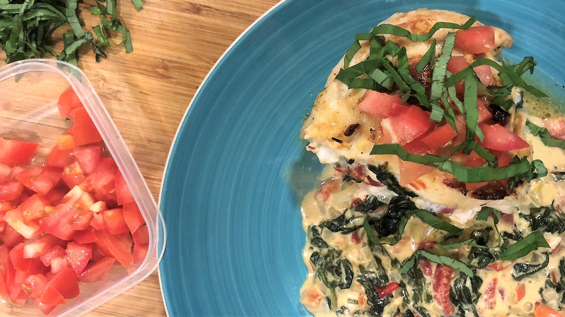 Stuffed Chicken Breasts with Spinach and Peppers