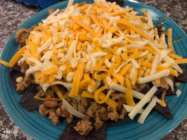 Blue corn nachos unmelted