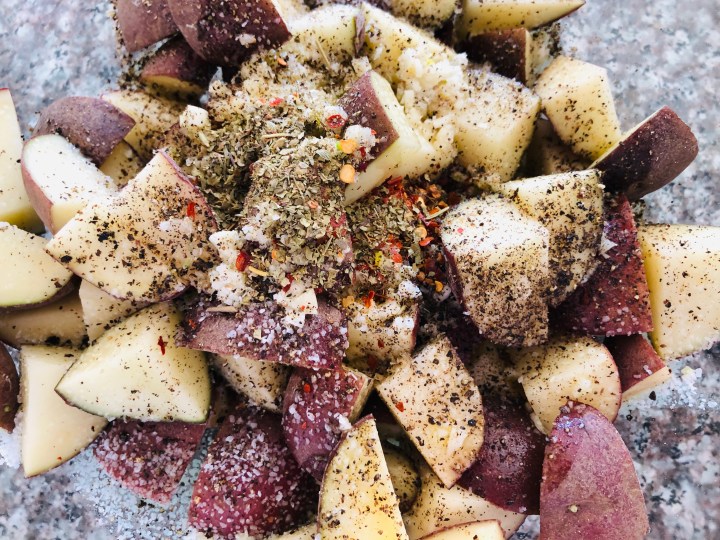 Italian seasoning and red pepper flakes