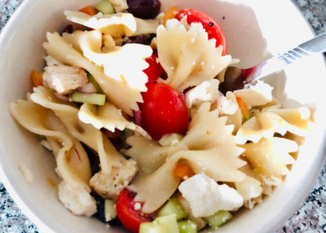 Greek Grilled Chicken Pasta Salad