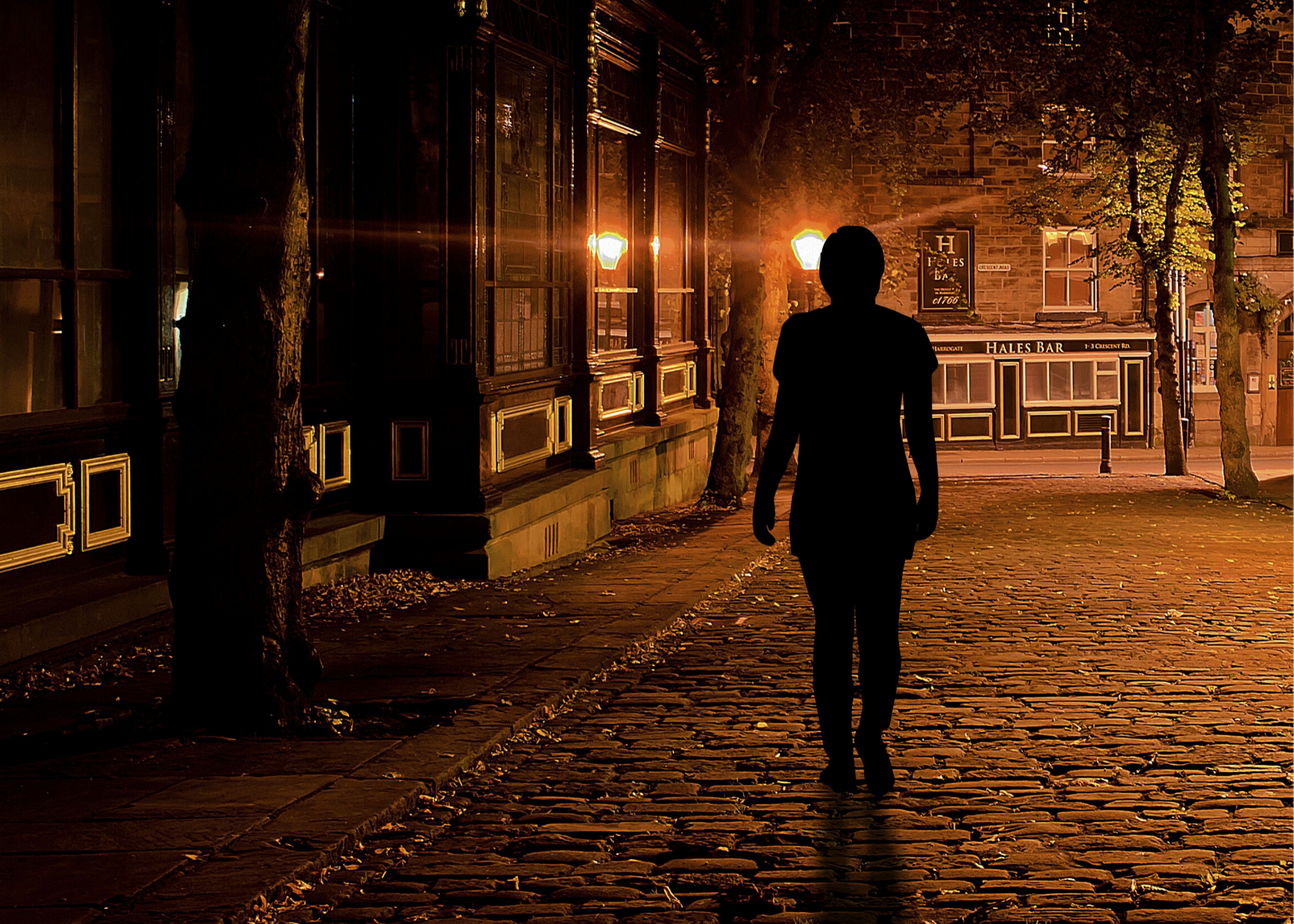 Stranger walking in shadows