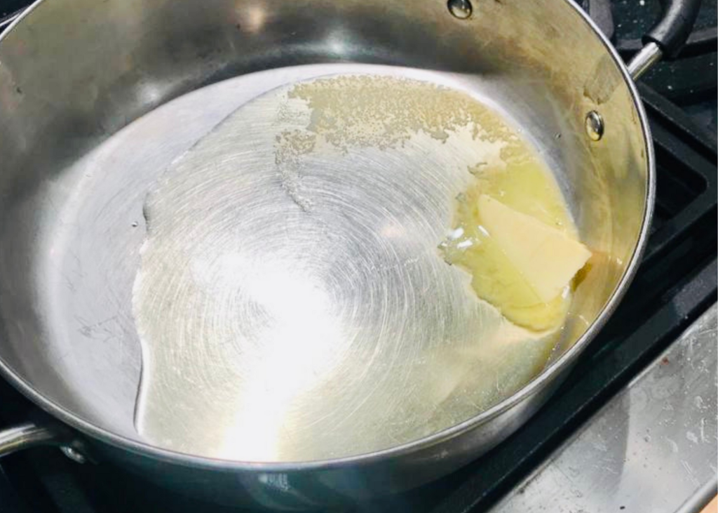 Melt butter in pan