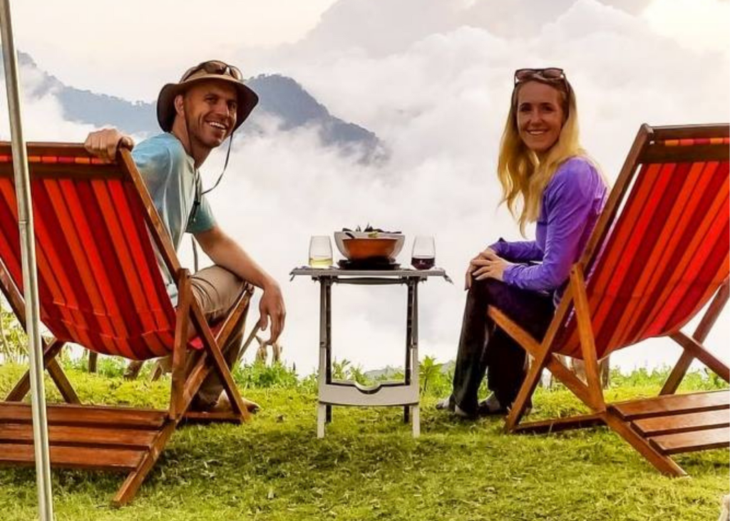 Mike and Anne Howard glamping