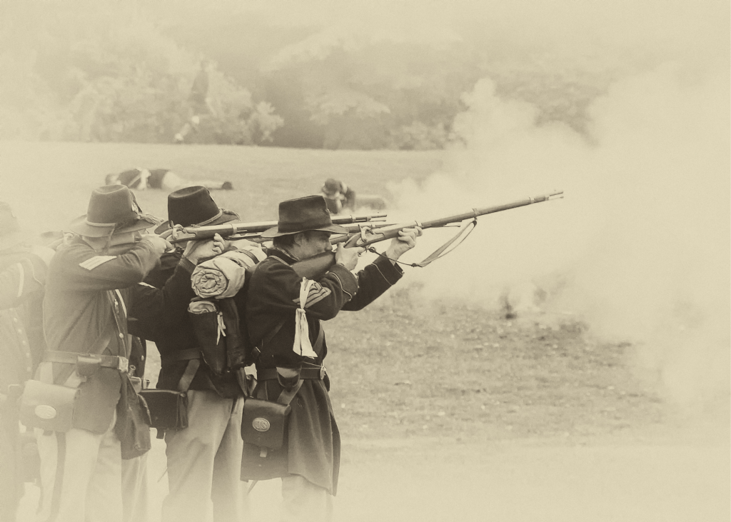 Union infantry skirmishers hold their position. 