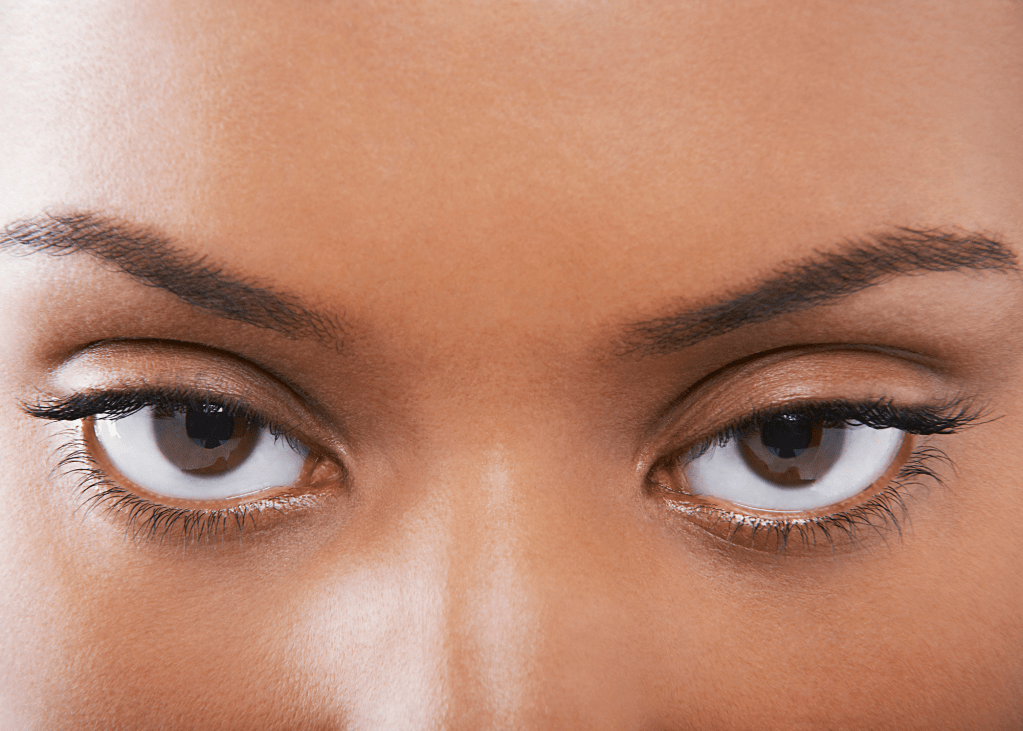 Young black woman's eyes