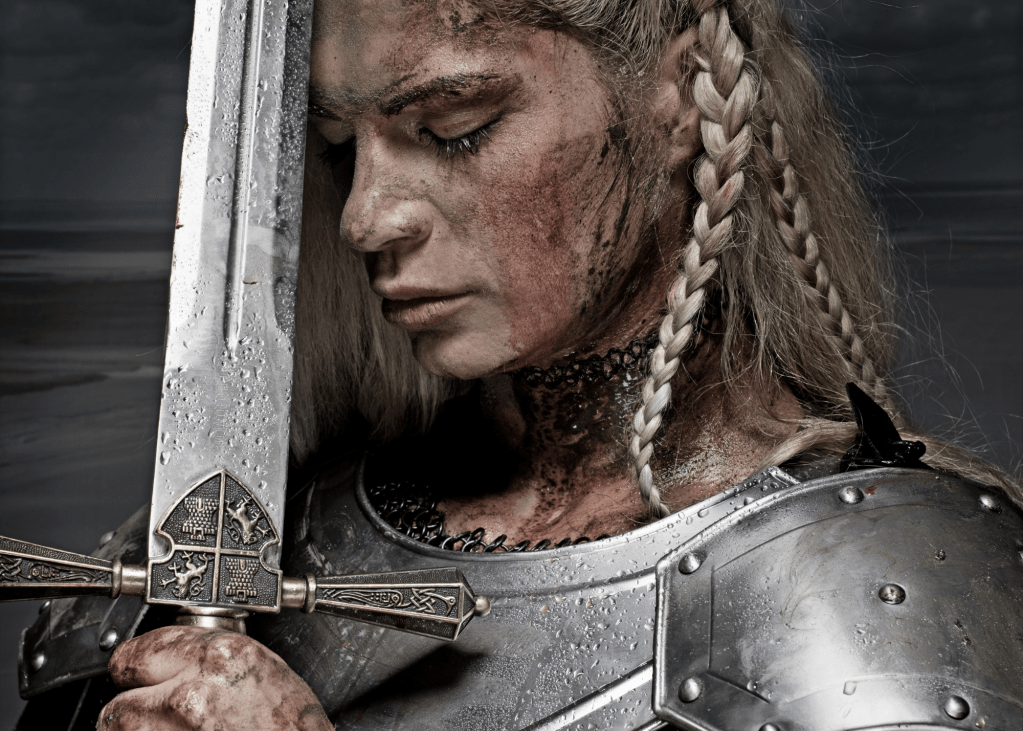 Medieval woman with sword