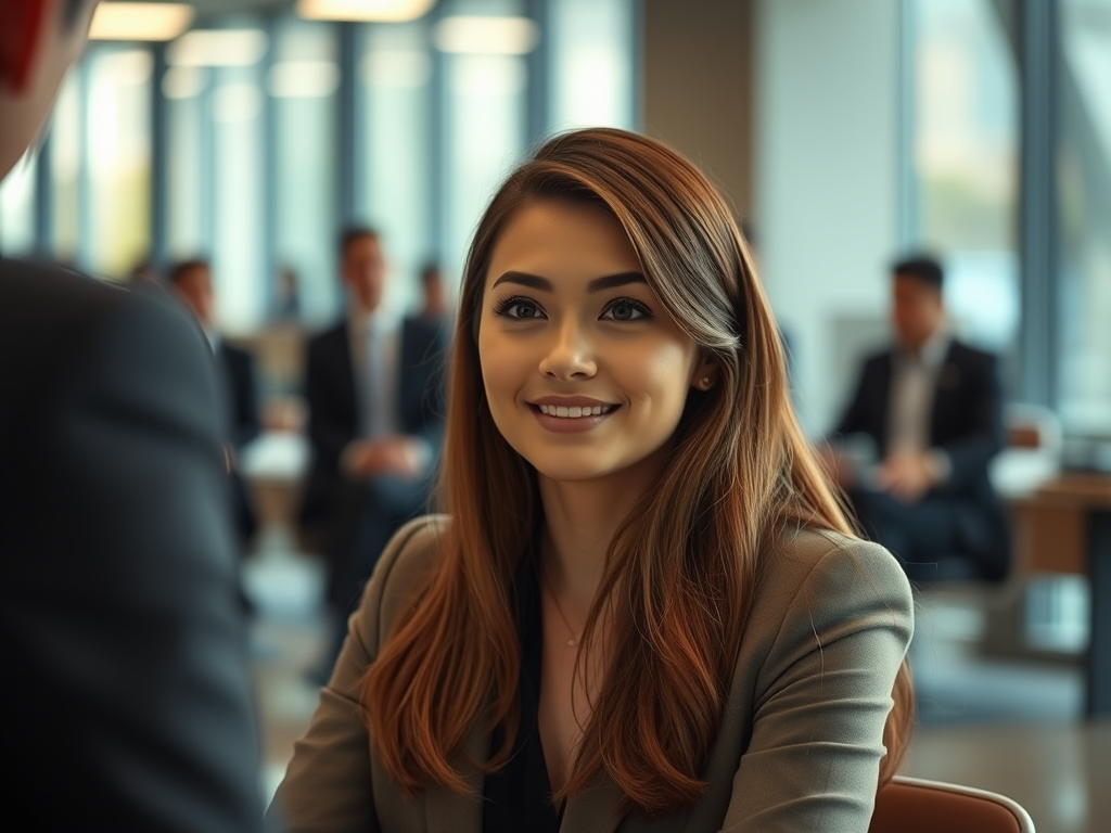 Young woman on a job interview