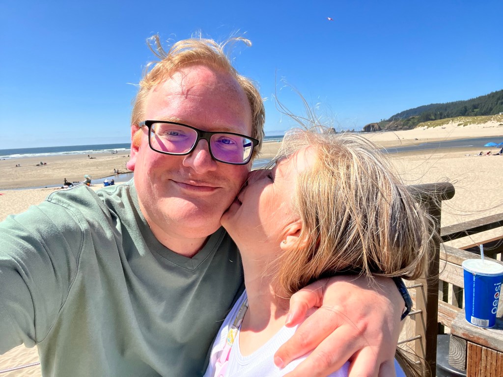 Jathan and Heather at Cannon Beach, Oregon