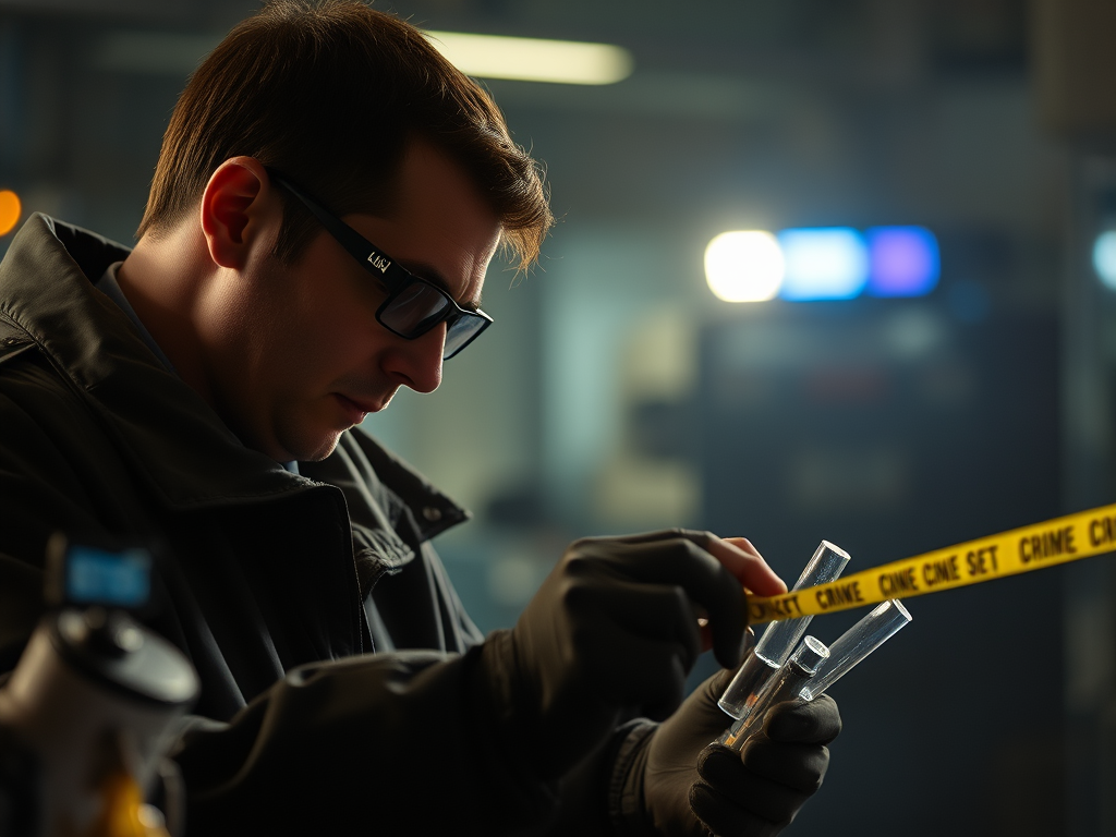 Crime scene investigator at work